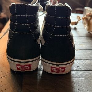 Vans Black and White High-Top Skate Shoes